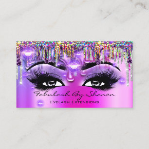 Makeup Artist Future Eyelash Pink Tropfens Hologra Visitenkarte