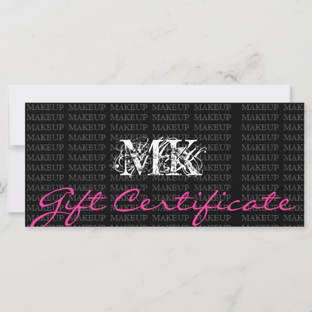 Makeup Artist Geschenkzertifikat Rosa (Vorderseite)