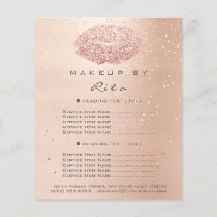 Makeup Artist Glitzer Gold Confetti Preise grau Flyer