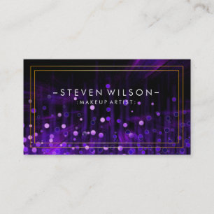 Makeup Artist Glow Glitzer Sparkle Modernes Lila Visitenkarte