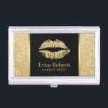 Makeup Artist Gold Glitzer Lido Locarno Visitenkarten Dose<br><div class="desc">Makeup Artist Gold Glitzer Lips Modern Beauty Salon Business Card Inhaber.</div>