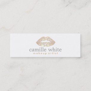 Makeup Artist Gold Lips Mini Mini Visitenkarte