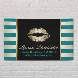 Makeup Artist Gold Lips Modern Aquamarine und gold Banner