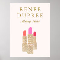 Makeup Artist Gold Lipstick Bokeh Beauty