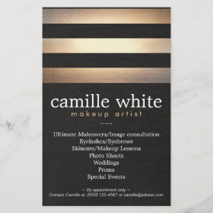 Makeup Artist Gold Streifen Stilvolle Beauty Salon Flyer