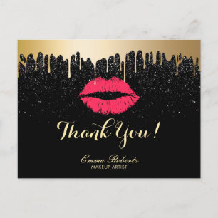 Makeup Artist Gold Tropfen Red Lips Salon Vielen D Postkarte