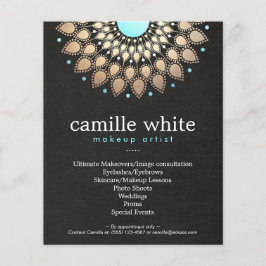 Makeup Artist Gold Verzierte Motif Black Menu List Flyer