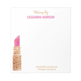 Makeup Artist Goldene Folge Wasserfarben Schönheit Notizblock