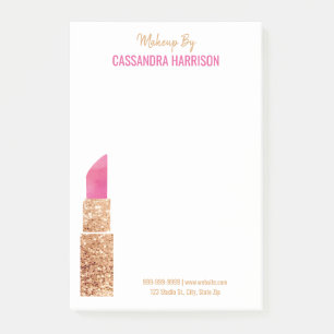 Makeup Artist Goldene Folge Wasserfarben Schönheit Post-it Klebezettel