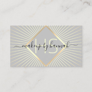 Makeup Artist Gray & Gold Typografie Schönheitssa Visitenkarte