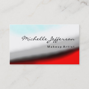 Makeup Artist Gray Red Blue White Business Card Visitenkarte