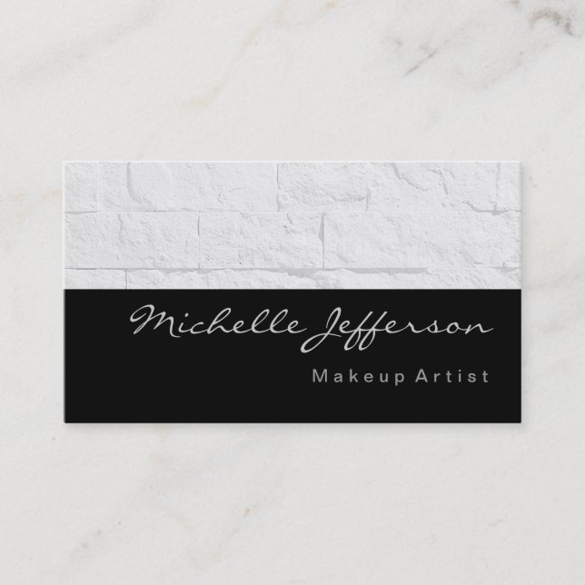 Makeup Artist Gray Wall Brick Business Card Visitenkarte (Vorderseite)