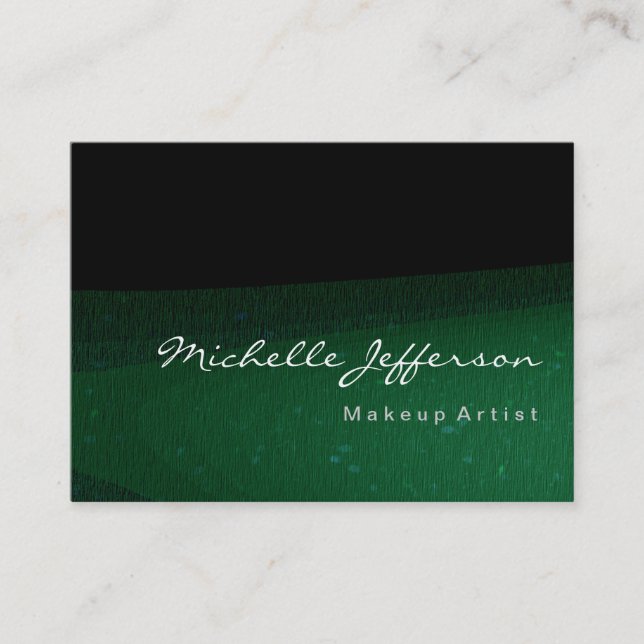 Makeup Artist Green Black Chubby Business Card Visitenkarte (Vorderseite)