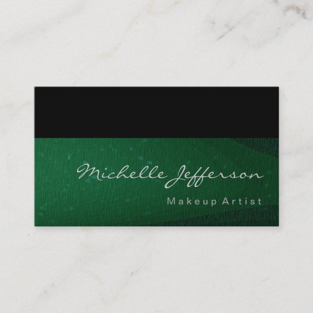 Makeup Artist Green Black Standard Business Card Visitenkarte (Vorderseite)