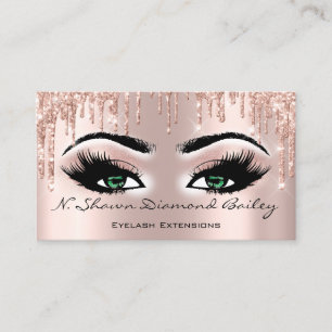 Makeup Artist Green Eyes Lashes Glitzer Tropfen Ro Visitenkarte