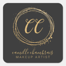 Makeup Artist Haar Stylist Gold Schwarzer Minimal 