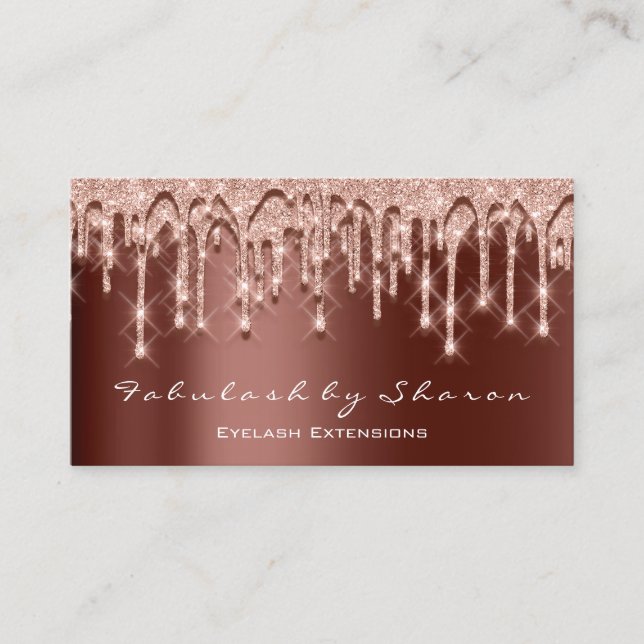 Makeup Artist Hair 3D-Effekt Glitzer Tropfen Bronz Visitenkarte (Vorderseite)