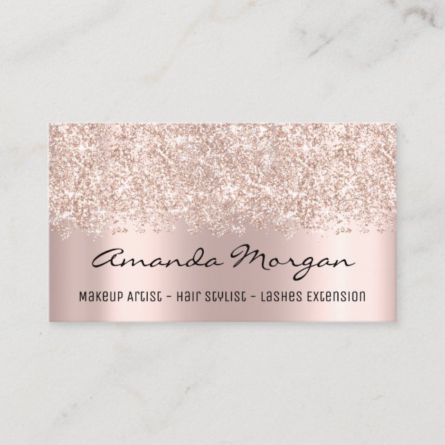 Makeup Artist Hair Salon Eyelash Influencer Rose Visitenkarte (Vorderseite)