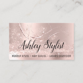 Makeup Artist Hair Salon Lash Extensions Rose Visitenkarte