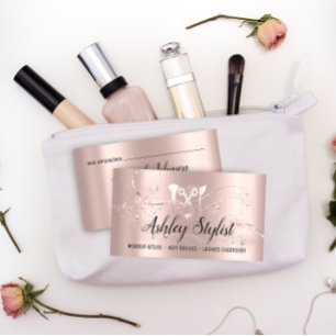 Makeup Artist Hair Salon Lash Logo Blogger Rose Visitenkarte