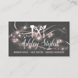 Makeup Artist Hair Salon Lash Schere Schwarz Grau Visitenkarte
