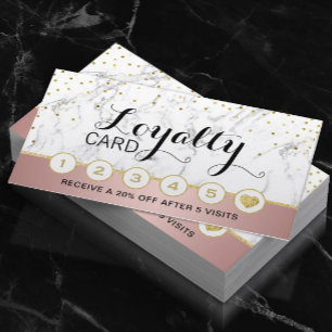 Makeup Artist Hair Salon Marble Rose Gold Loyalty Treuekarte