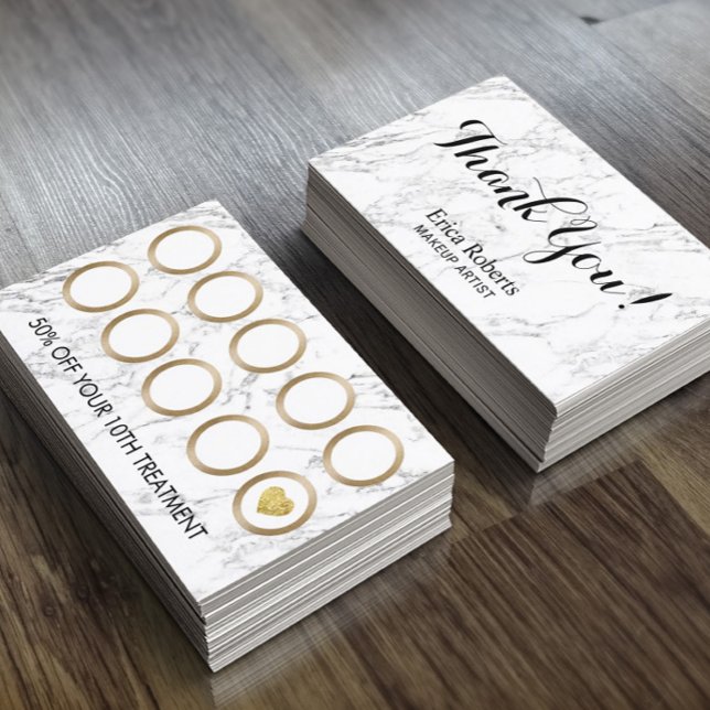 Makeup Artist Hair Salon Moderne Marmortreue Treuekarte (Von Creator hochgeladen)