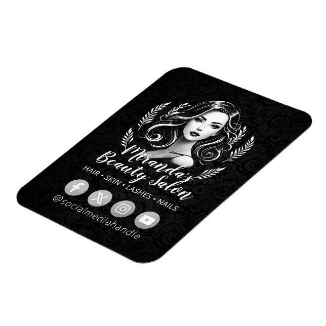 Makeup Artist Hair Stylist Beauty Salon Lash Brows Magnet (Linke Seite)