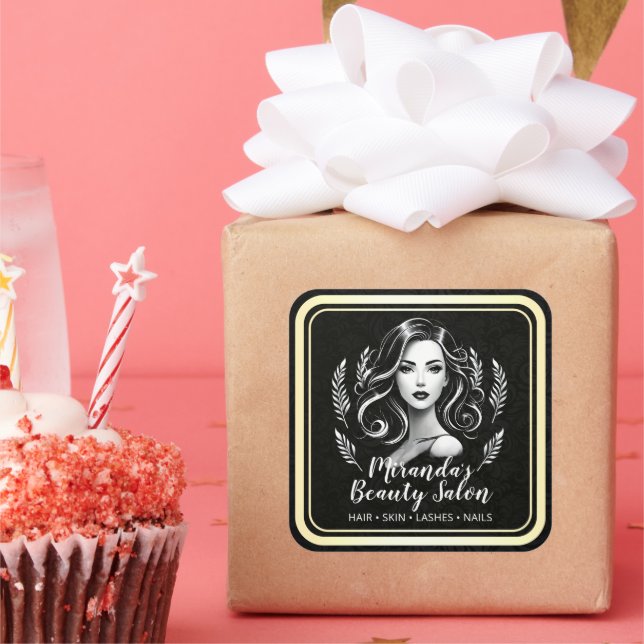 Makeup Artist Hair Stylist Beauty Salon Lash Brows Quadratischer Aufkleber (Party)