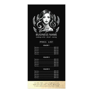 Makeup Artist Hair Stylist Moderne schwarze Preisl Werbekarte