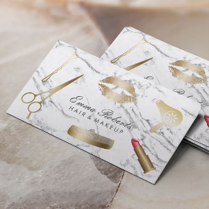 Makeup Artist Hair Stylist Moderner weißer Marmor Visitenkarte