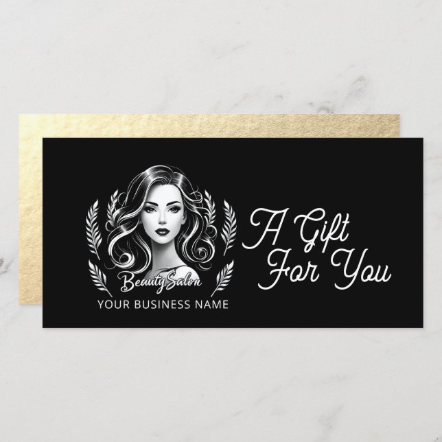 Makeup Artist Hair Stylist Modernes Schwarz-weißes (Vorne/Hinten)