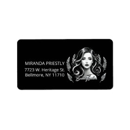 Makeup Artist Hair Stylist Modernes Schwarz-weißes Adressaufkleber