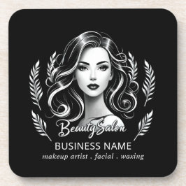 Makeup Artist Hair Stylist Modernes Schwarz-weißes Getränkeuntersetzer