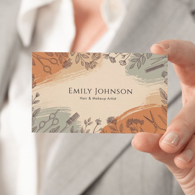 Makeup Artist Hair Stylist Salon Modern  Visitenkarte (Von Creator hochgeladen)