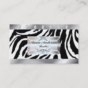 Makeup Artist Hair Stylist Salon Zebra Print Visitenkarte