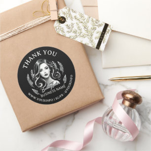 Makeup Artist Hair Stylist Schwarz-weiß Vielen Dan Runder Aufkleber