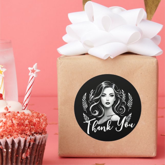 Makeup Artist Hair Stylist Schwarz-weiß Vielen Dan Runder Aufkleber (Party)