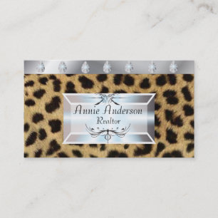 Makeup Artist Hair Stylist Trendy Leopard Print Visitenkarte