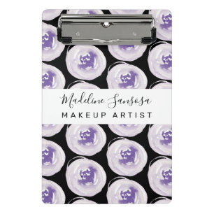 Makeup Artist Hand Watercolor Pflaumen Lila Mini Klemmbrett