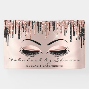 Makeup Artist Heart Lash Glitzer Tropfen Rose Brow Banner