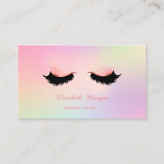 Makeup Artist, Holographic Imitats Lashes Visitenkarte