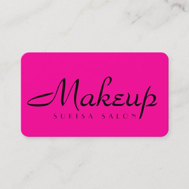 Makeup Artist Hot Pink Business Cards Visitenkarte (Vorderseite)