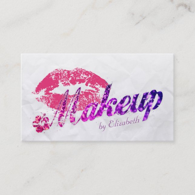 Makeup Artist Hot Pink Lips Ernennung Terminkarte (Vorderseite)