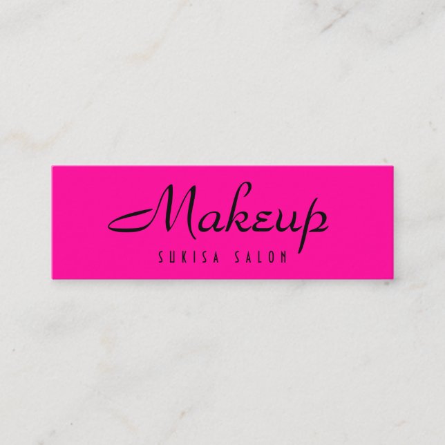 Makeup Artist Hot Pink Skinny Business Cards Mini Visitenkarte (Vorderseite)