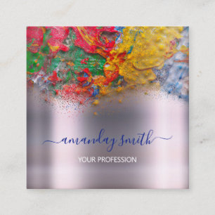 Makeup Artist Influencer Blogger Abstrakte Schlaga Quadratische Visitenkarte