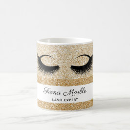 Makeup artist lasche extension eyes gold Glitzer Kaffeetasse