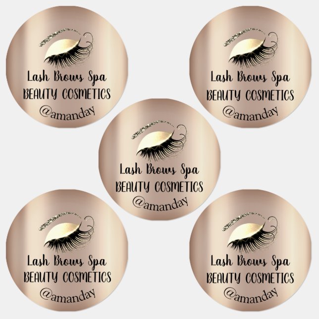 Makeup Artist Lash Brows Custom Logo Golg Etiketten (Gruppe)
