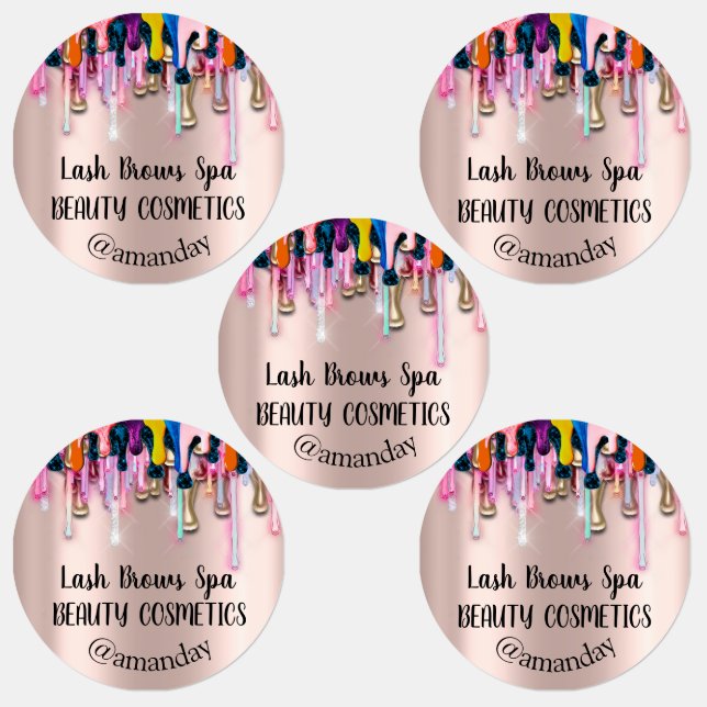 Makeup Artist Lash Brows Custom Logo Nails Etiketten (Gruppe)