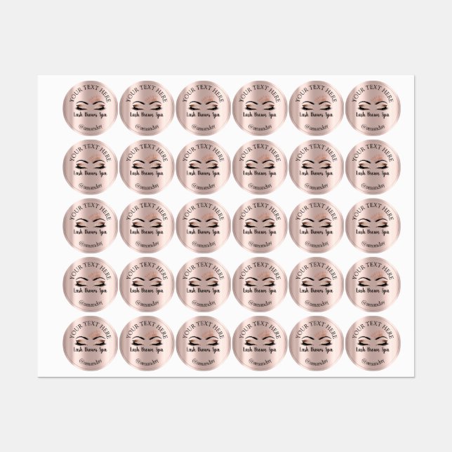 Makeup Artist Lash Brows Princess Eyes Etiketten (Blatt)